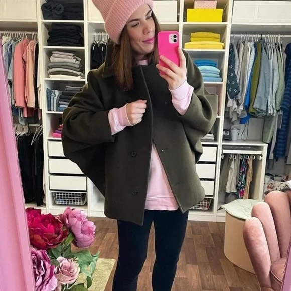 Zara Wool Blend Short Coat - Picture 9 of 16